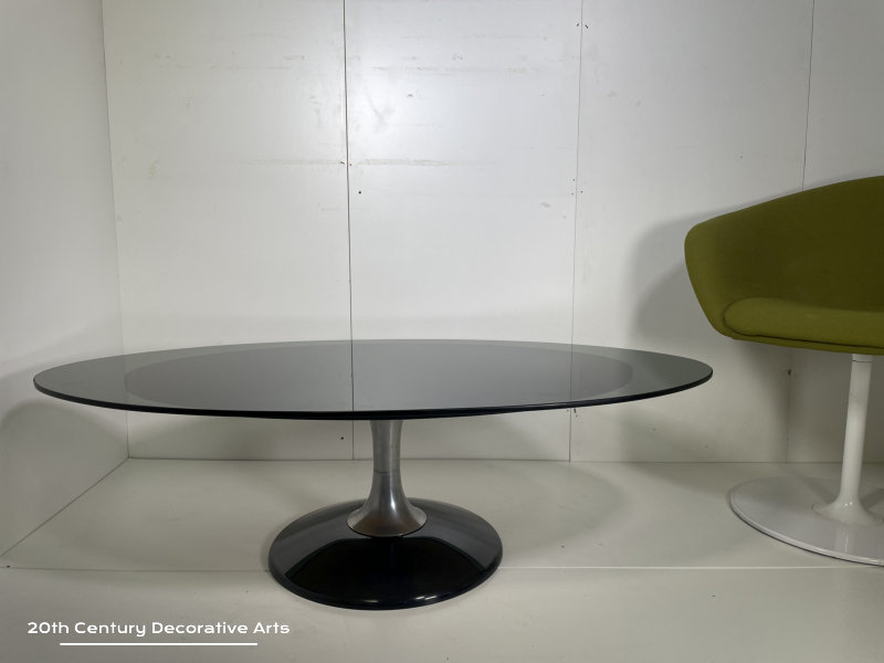     Rare Space Age Chromcraft ‘Marquise’ Oval Tulip Coffee Table c1970’s    