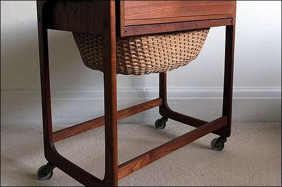 ☑️ 20th Century Decorative Arts |	
A mid-century modern design Danish sewing table in teak, . c1960’s 