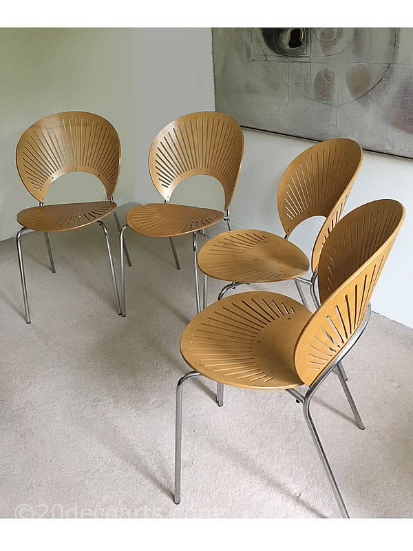  20th Century Decorative Arts |Nanna Ditzel (1923 - 2005) A Trinidad Chair (model 3298) in beech ply with chrome plated legs