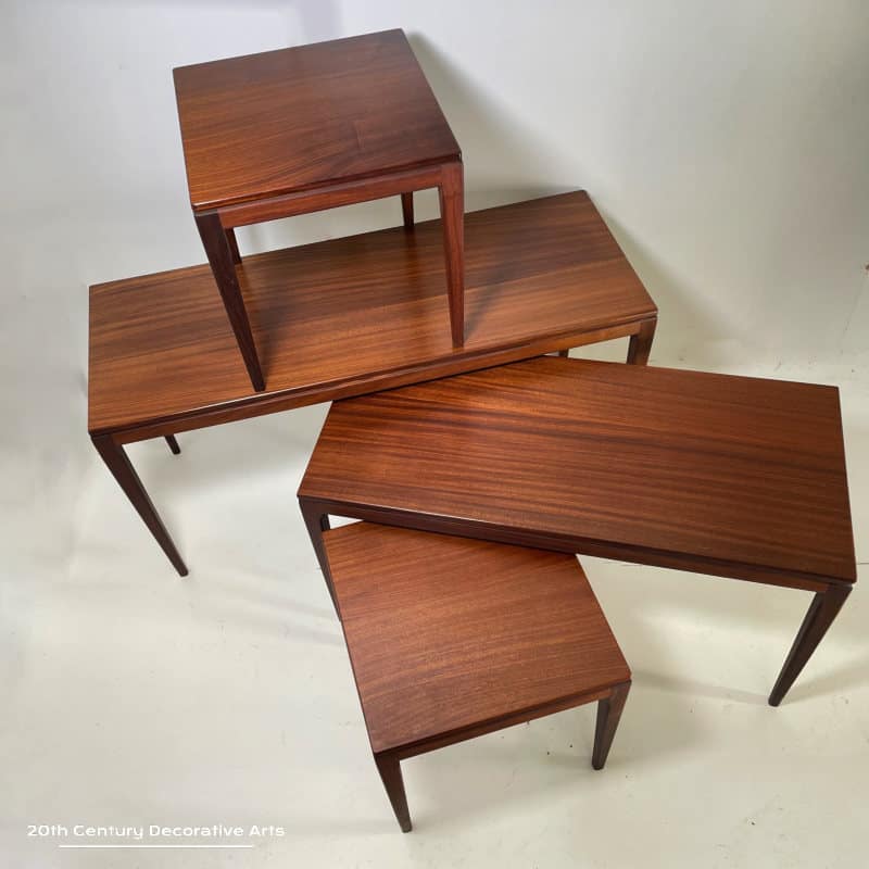  Richard Hornby for Fyne Ladye Furniture Ltd c1960 - A rare set of 4 nesting tables in solid Afromosia wood   