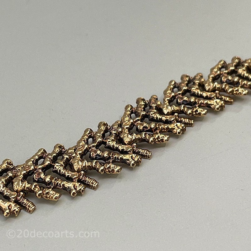  Brutalist Gold Bracelet, British c1968  