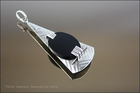 ☑️ 20th Century Decorative Arts |theodor fahrner deco silver pendant