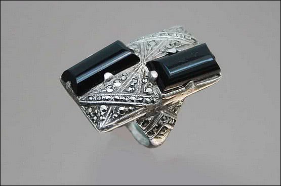 ☑️ 20th Century Decorative Arts |art deco silver ring