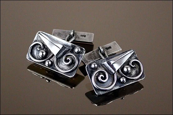 ☑️ 20th Century Decorative Arts |deco silver cufflinks