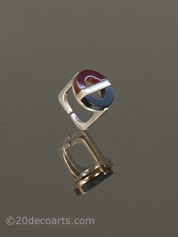  1960s modernist silver ring