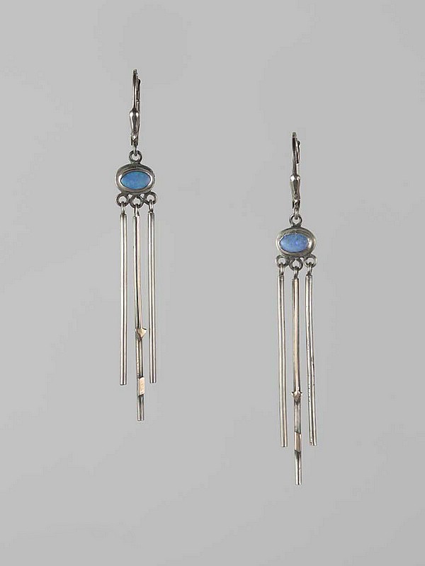  20th Century Decorative Arts |A pair of secessionist 925 silver, moonstone and gold coloured metal earrings, Austria/Germany circa 1910