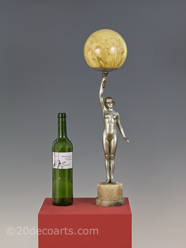 1930 art deco lady lamp  spelter table lamp | 20th Century Decorative Arts