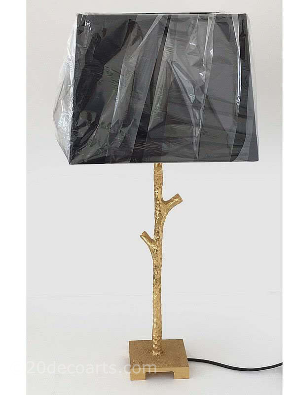  20th Century Decorative Arts |A gilt bronze table lamp in the form of a slim textured tree trunk designed by Les Heritiers for Fondica c2004.