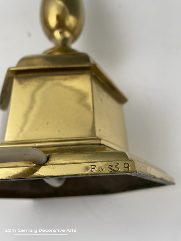 Faraday & Son (1885 - 1902) London, An Arts & Crafts brass table lamp 
