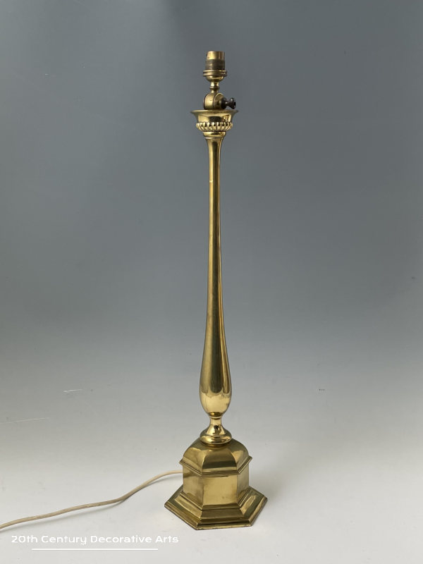  Faraday & Son (1885 - 1902) London, An Arts & Crafts brass table lamp 