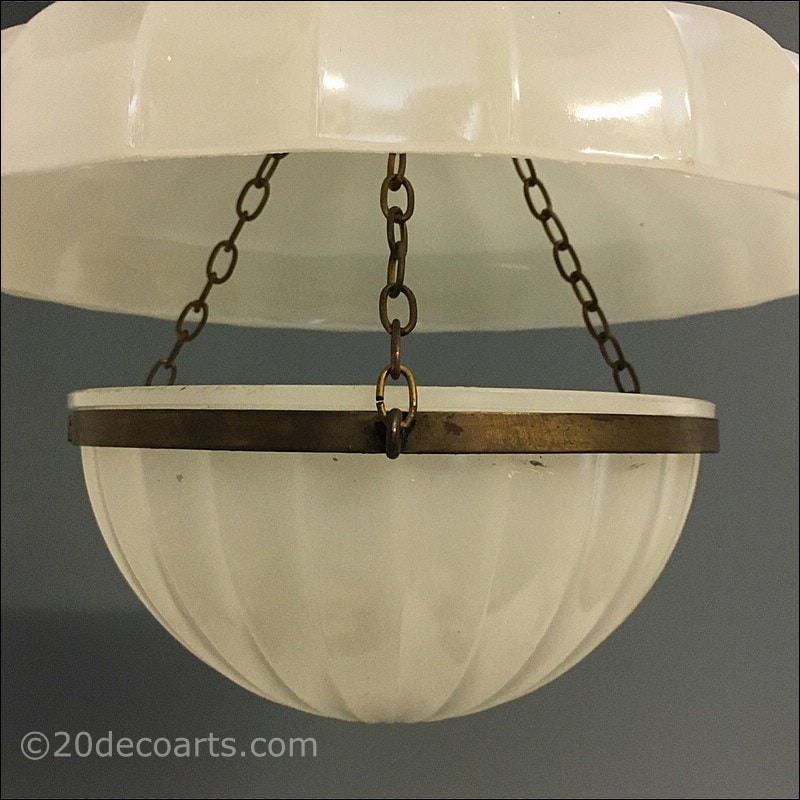 Jefferson Moonstone Glass 2 Piece Pendant light With Brass Fittings 