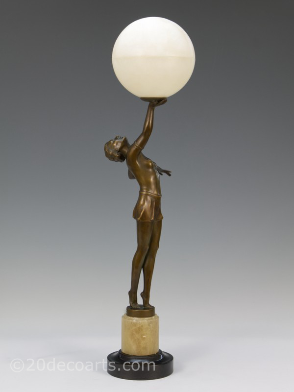  Original Art Deco Lady Lamp For Sale