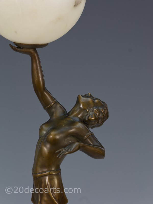 Original Art Deco Lady Lamp For Sale