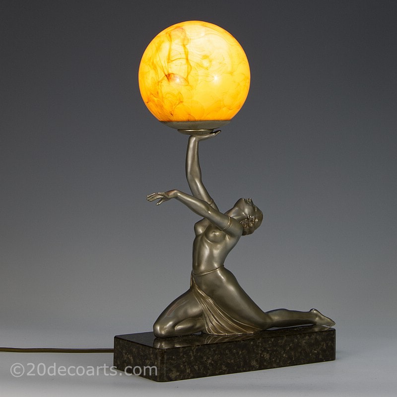  Original Art Deco Lady Lamp For Sale