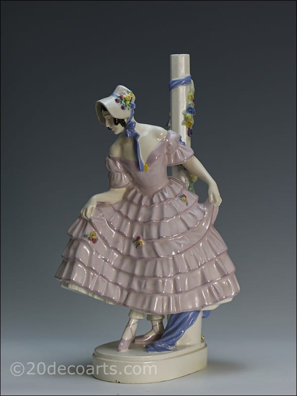  Rudolf Podany - A Keramos ceramic Art Deco figurine lamp circa 1930