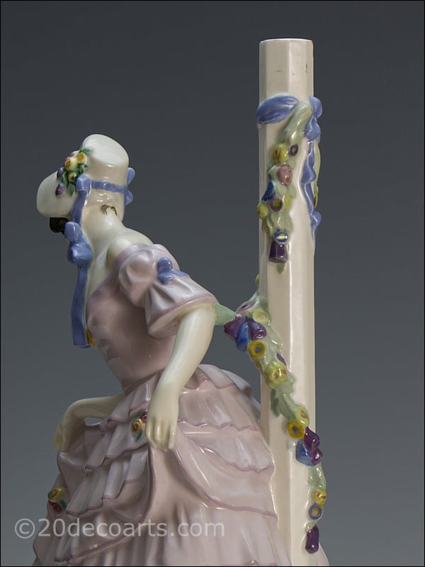 Rudolf Podany - A Keramos ceramic Art Deco figurine lamp circa 1930