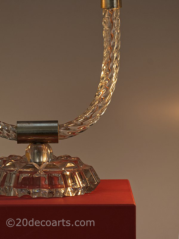  20th Century Decorative Arts |Val Saint Lambert Hollywood Regency Table Lamps
