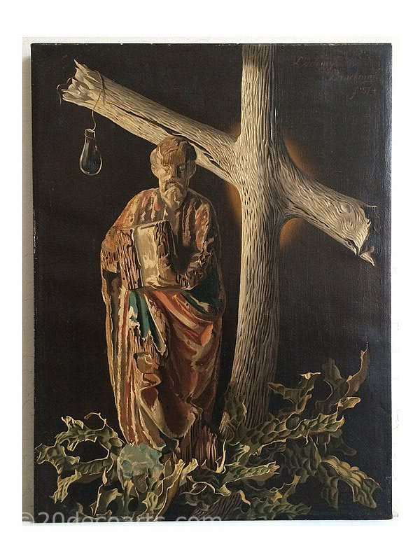  20th Century Decorative Arts |Lodewijk Bruckman 1903 - 1995, "Eternity", oil on canvas c1957 painted in the "magic realist" style. 