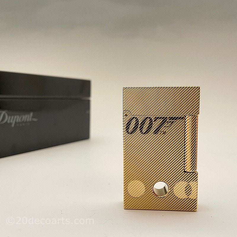  James Bond 007 S.T. Dupont Gold Plated  Ligne 2 Lighter with Bullet Hole  