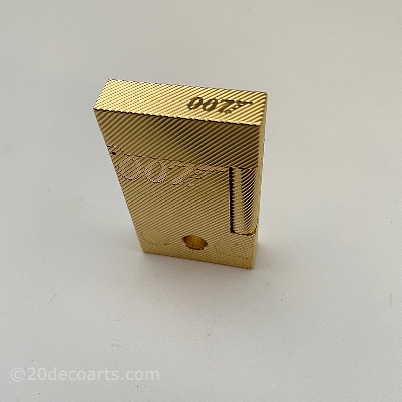 James Bond 007 S.T. Dupont Gold Plated  Ligne 2 Lighter with Bullet Hole 