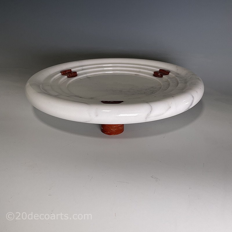 Adolfo Natalini for UpGroup Italia, Piatto A post Modernist Marble Footed Dish c1990’s