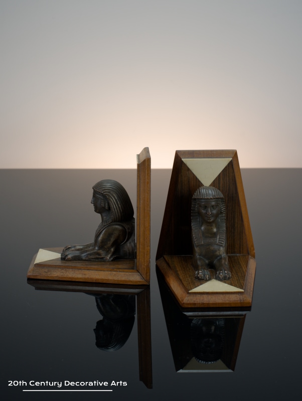  20th Century Decorative Arts | Art Deco Egyptian Sphinx Bookends 1925