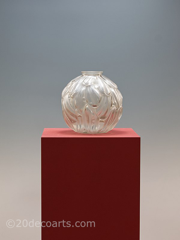 carrillo art deco glass vase france 1930
