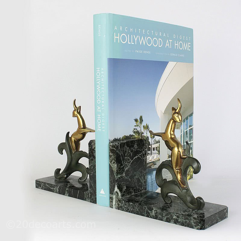  20th Century Decorative Arts | Hollywood Regency - Art Deco Bronze Bookends