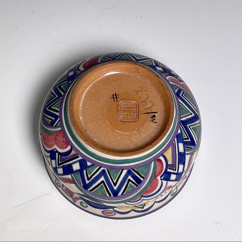 carter Stabler Adams, Art Deco Poole Pottery Bowl c1930. A beautiful small bowl in a rare shape