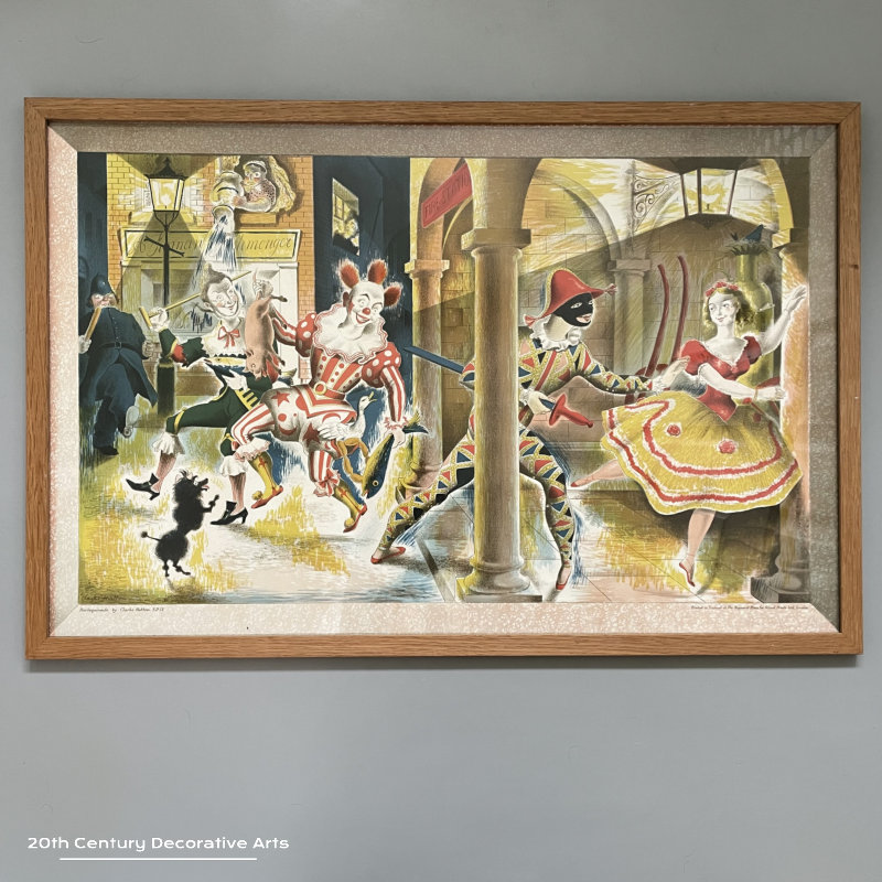   Clarke Hutton (1898 – 1984) for School Prints “Harlequinade”, 1946   