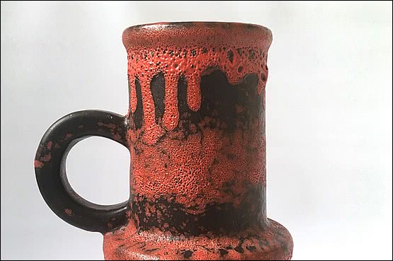☑️ 20th Century Decorative Arts |Fat Lava pottery vase by Scheurich Keramik, Wien, model number 428-26, C1970.