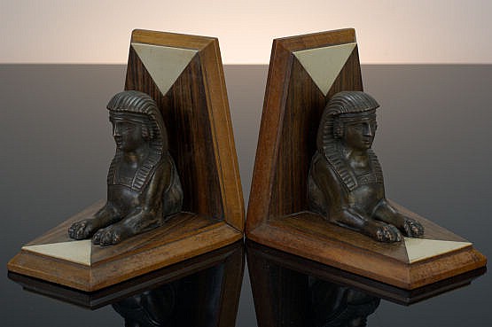 ☑️ 20th Century Decorative Arts |Art Deco Egyptian Sphinx bookends 1925
