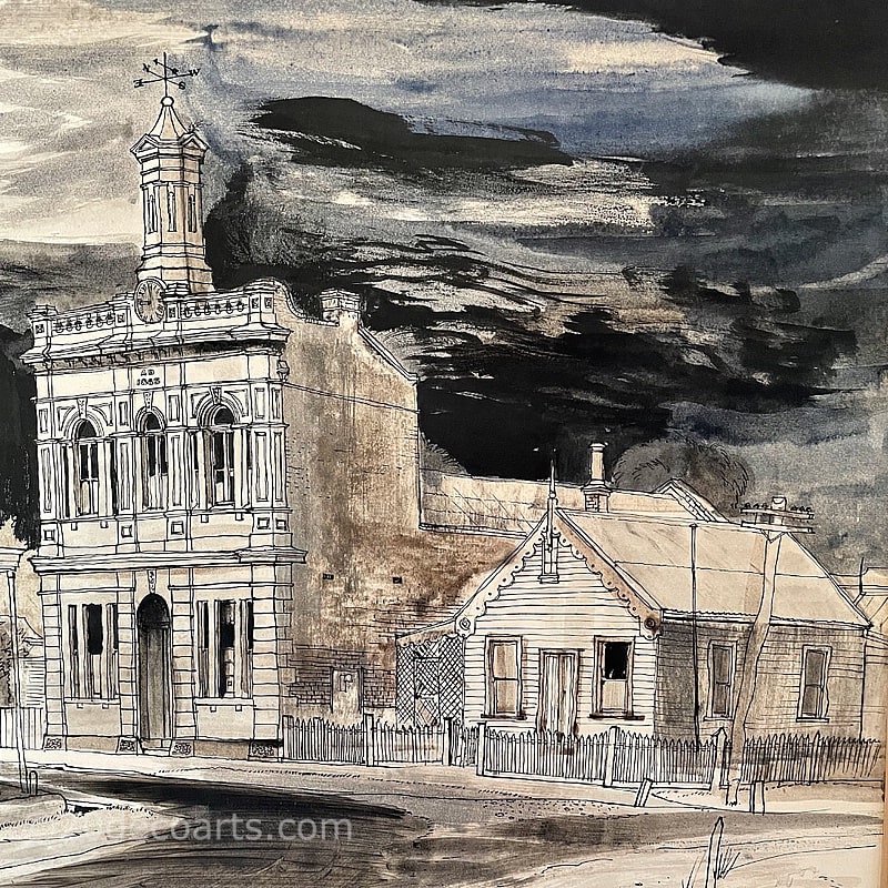 Kenneth Jack (1924-2006) The Town Hall, Talbot Pen and Wash on paper, signed and dated 1958 
