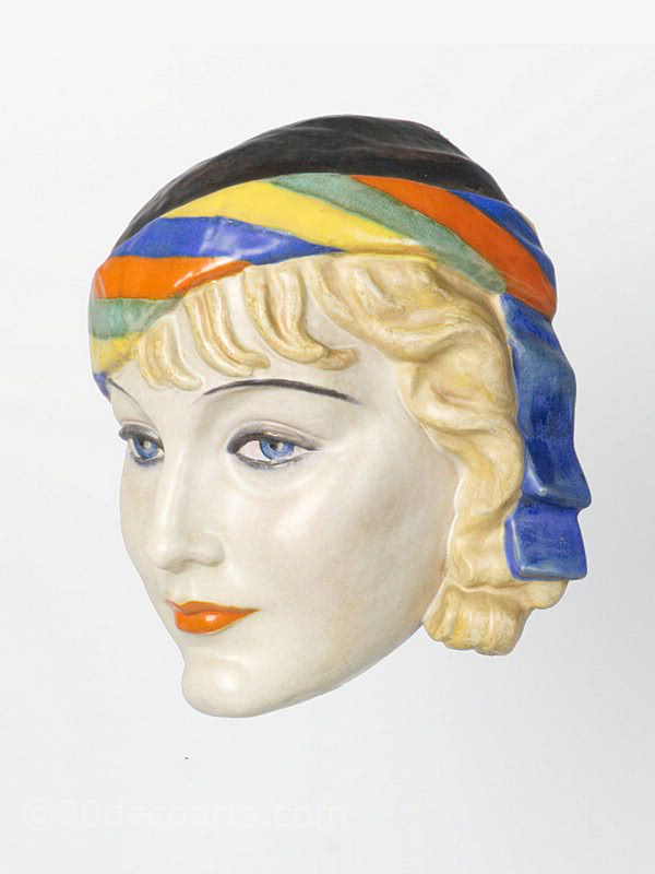  20th Century Decorative Arts |Keramos Art Deco wall mask, Anny Ondra by Podany photo 1