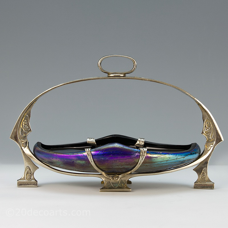  20th Century Decorative Arts |Kralik Art Nouveau Glass Bowl, Bohemia