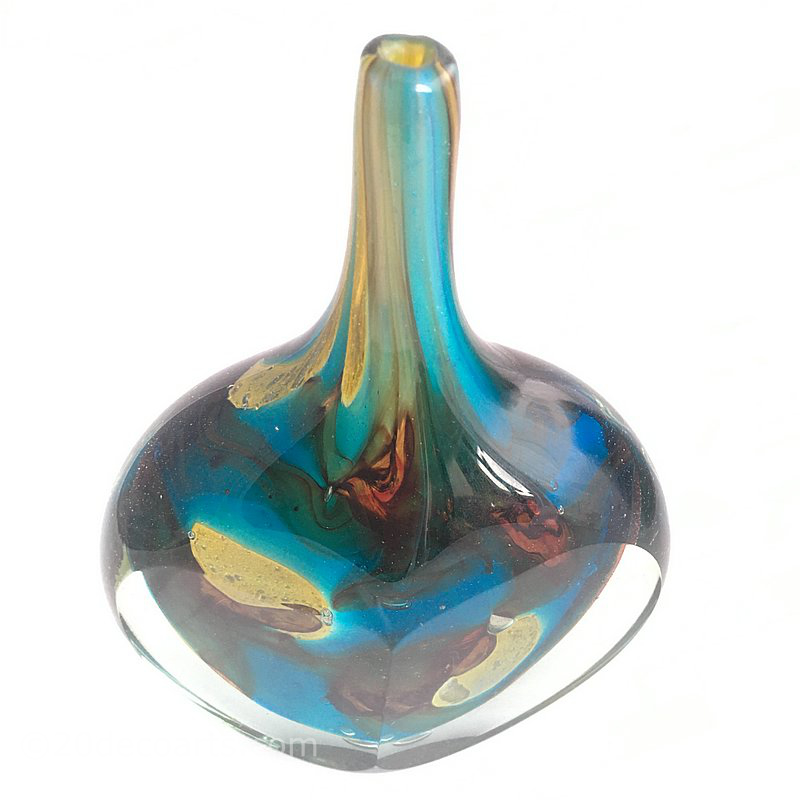 Maltese glass Tiger Lollipop vase, by Mdina c1970’s 