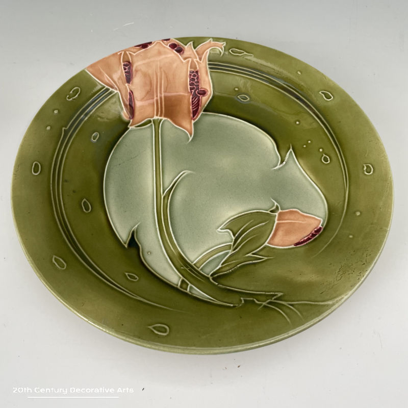     Léon Solon and John Wadsworth Minton Secessionist Art Pottery Plate  c1906    