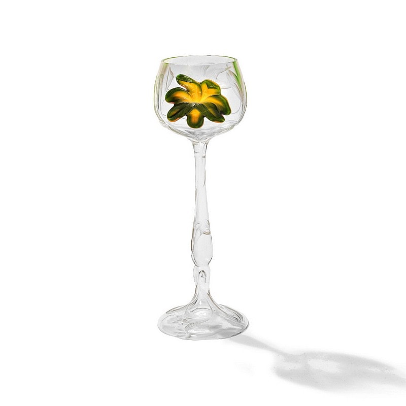  Moser glassworks - a Hot Pad  cameo cameo stemmed drinking glass Bohemia early 20th Century. 