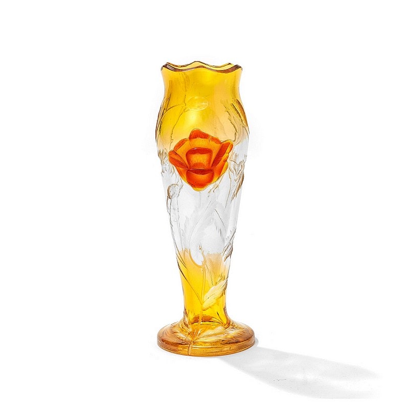  Moser glassworks - a Hot Pad cameo glass vase, Bohemia early 20th Century. 