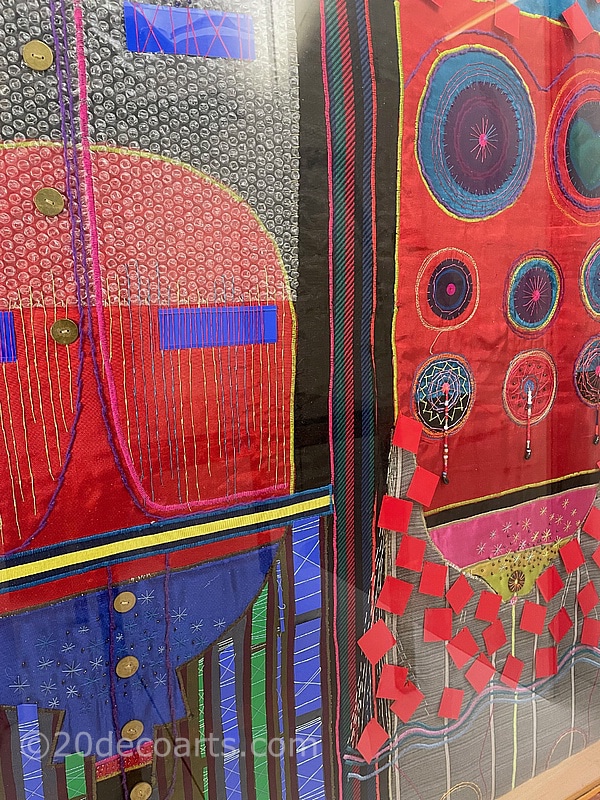 Nigel John Wilde, a large framed mixed media / textile art
                work c 1960’s