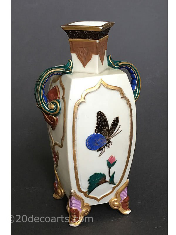  20th Century Decorative Arts |Royal Worcester Soft Paste Ivory Porcelain Vase with Japanese form and decoration c1870’s