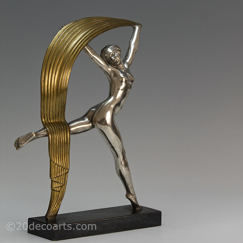  Art Deco bronze alexandre kelety statue