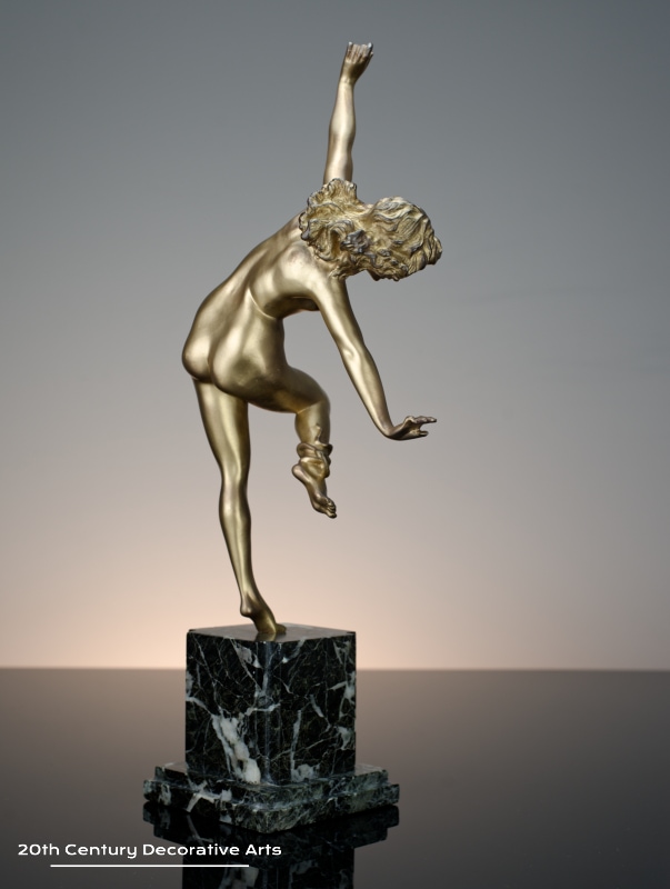 Claire Colinet - An Art Deco bronze figure, France circa 1920s titled Snake Dancer