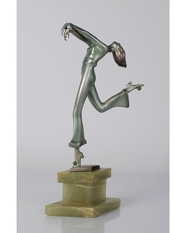 20th Century Decorative Arts |Adolph art deco dancing lady figurine