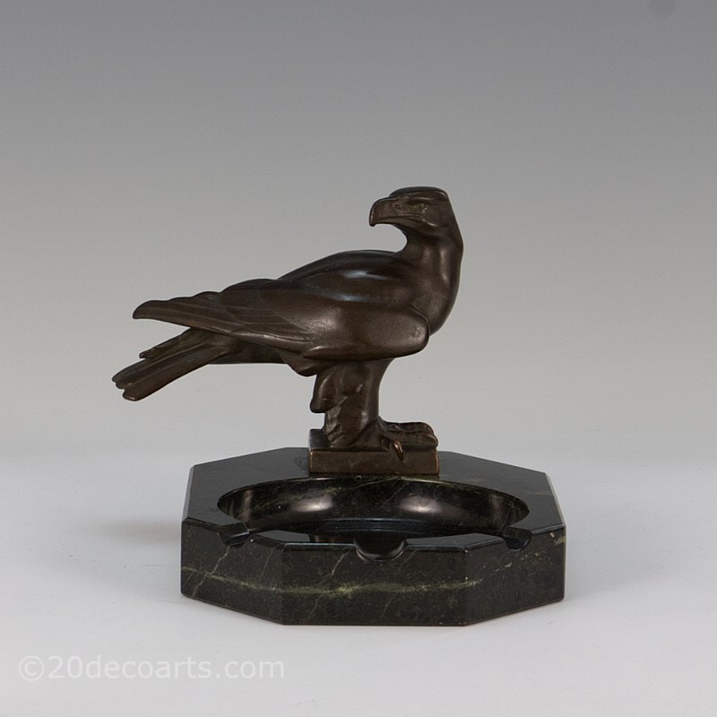  Art Deco Ashtray Bronze Eagle For Sale