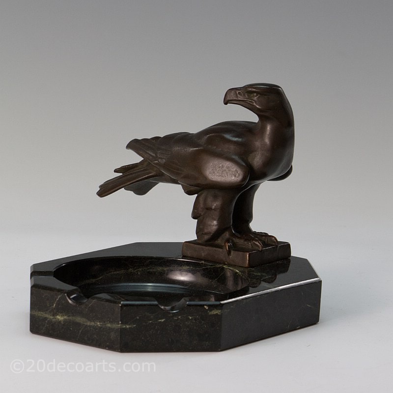  Art Deco Ashtray Bronze Eagle For Sale