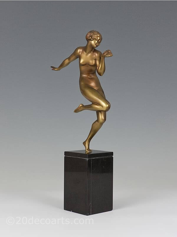  Art Deco Bronze Dancer Figure -  Gauthier 1925
