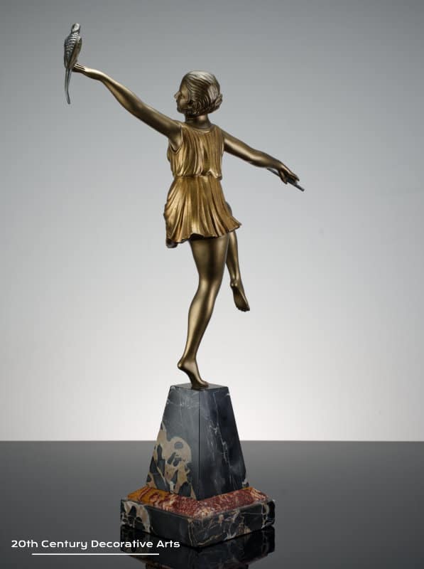  Ignacio Gallo - An Art Deco bronze figurine Danse au Perroquet, Atelier Cadran France circa 1925