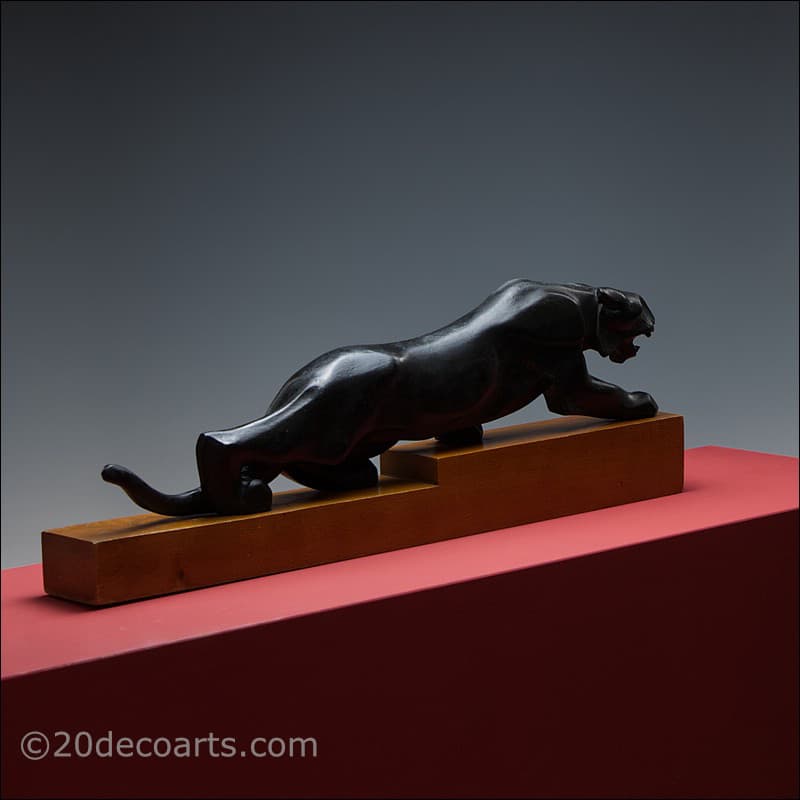  Art Deco Tiger panther sculpture, France circa 19302