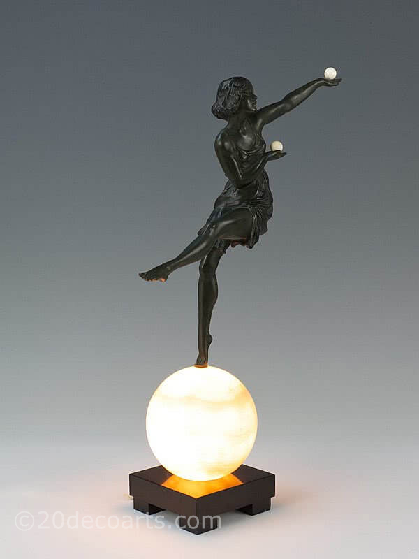  20th Century Decorative Arts |Marcel-Andre Bouraine - Art Deco bronze and ivory figurine.